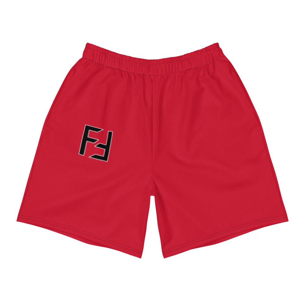 Monogram Fire Red Athletic Long Shorts